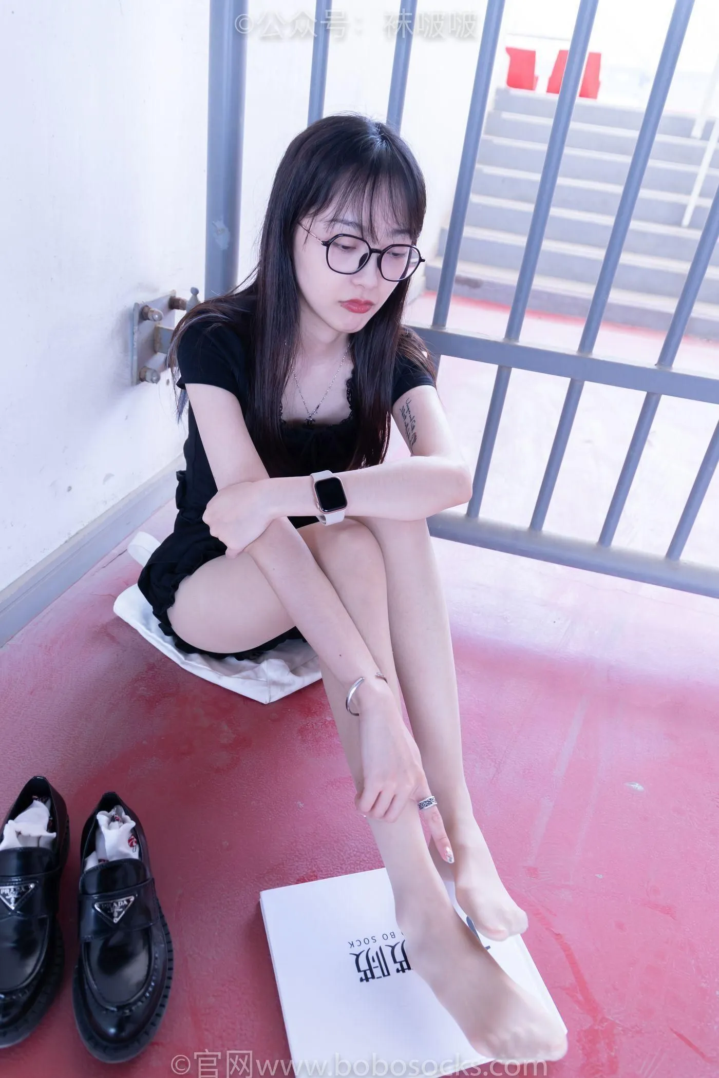 [BoBoSocks袜啵啵]NO.030 稚予- 皮鞋、短白棉袜、肉丝 [141P]插图9
